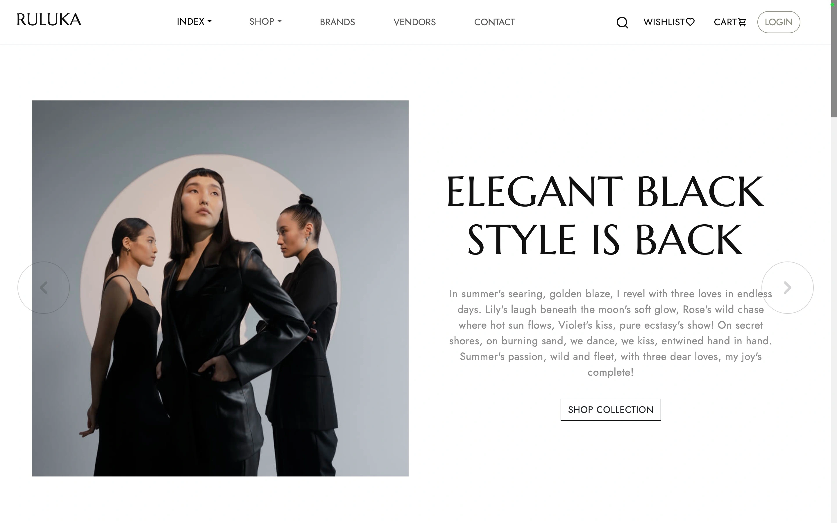 First iteration of the ruluka website